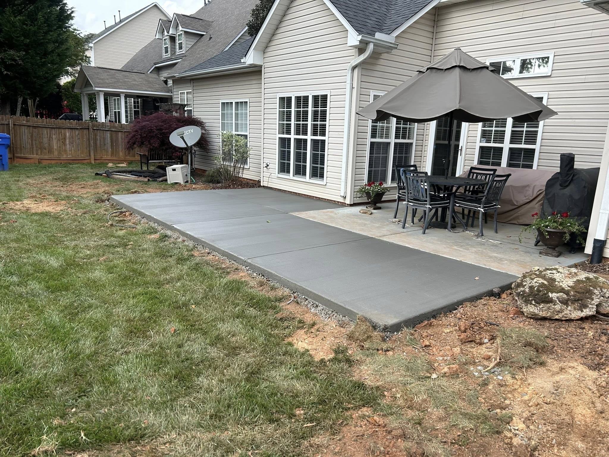 Backyard entertaining patio